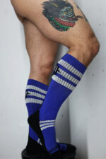chaussettes hautes retro remix bleues 3