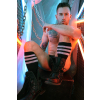 chaussettes hautes retro remix noires 5