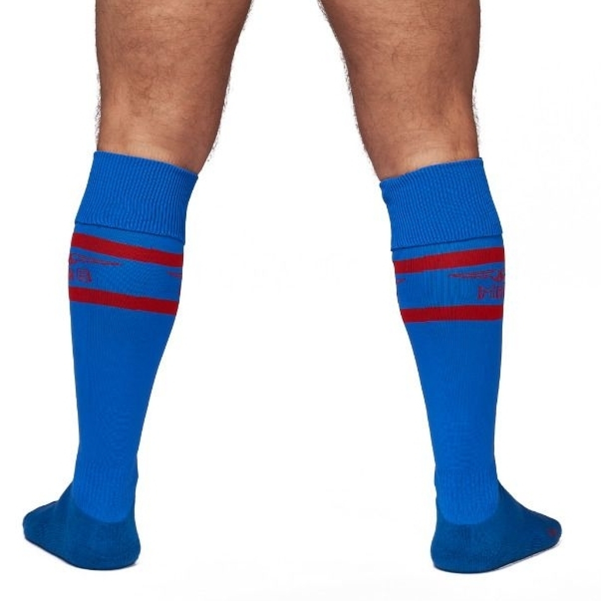 chaussettes hautes urban football socks bleu rouge 1