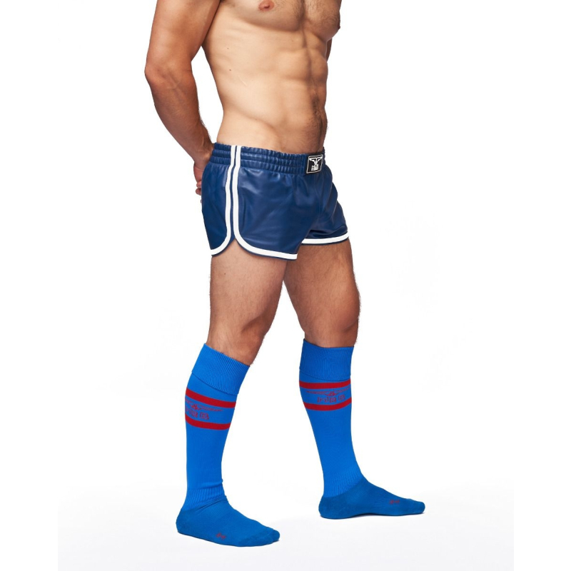 chaussettes hautes urban football socks bleu rouge 3