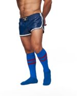 chaussettes hautes urban football socks bleu rouge 4