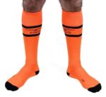 chaussettes hautes urban football socks orange neon