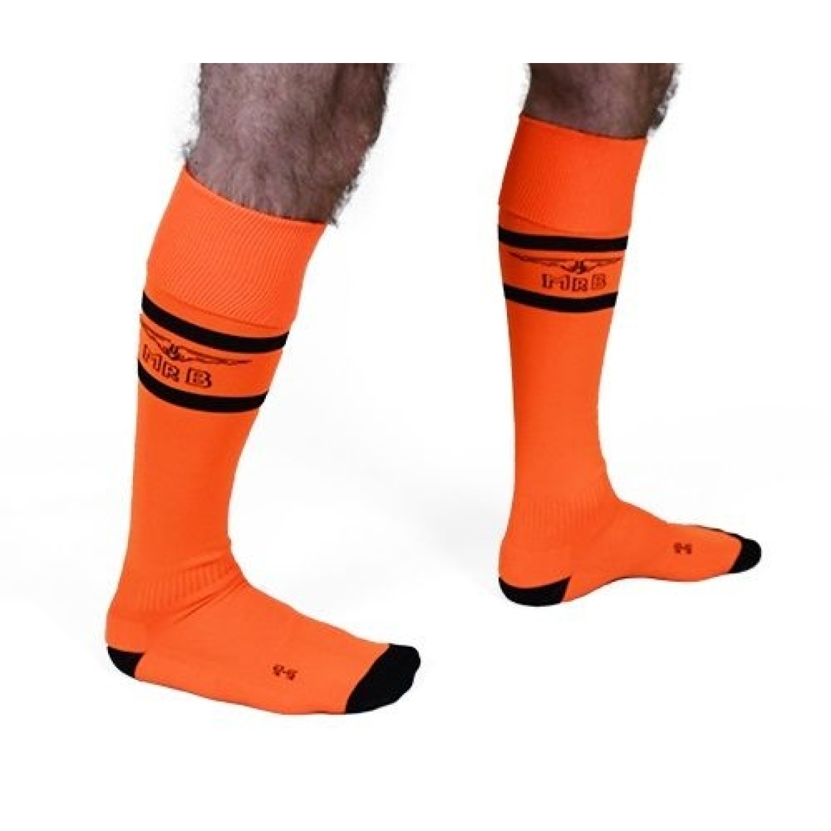 chaussettes hautes urban football socks orange neon 2