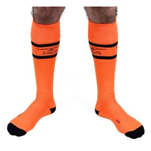 chaussettes hautes urban football socks orange neon