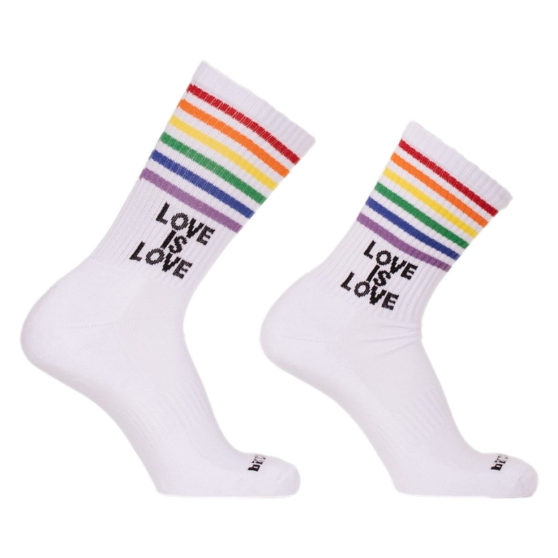 chaussettes love is love gym socks blanches