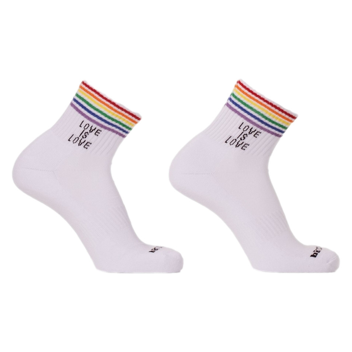 chaussettes love is love rainbow blanc