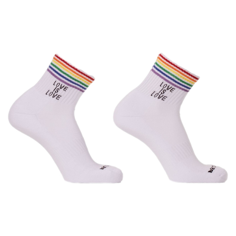 chaussettes love is love rainbow blanc