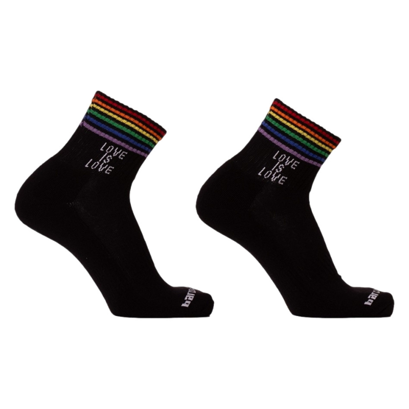 chaussettes love is love rainbow noir