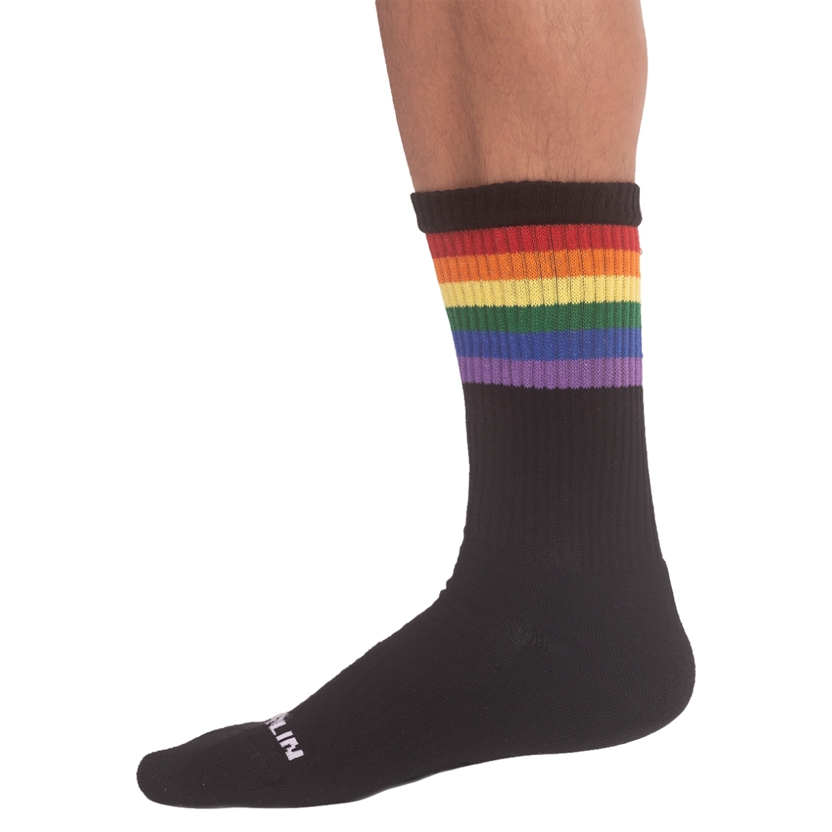 chaussettes noires pride gym rainbow 1