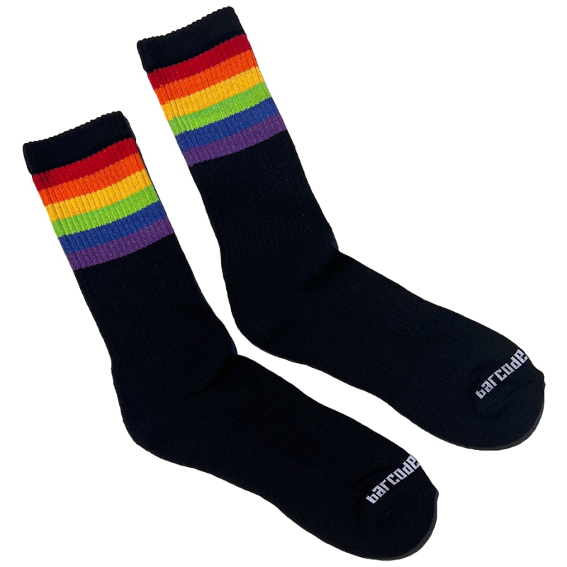 chaussettes noires pride gym rainbow 3