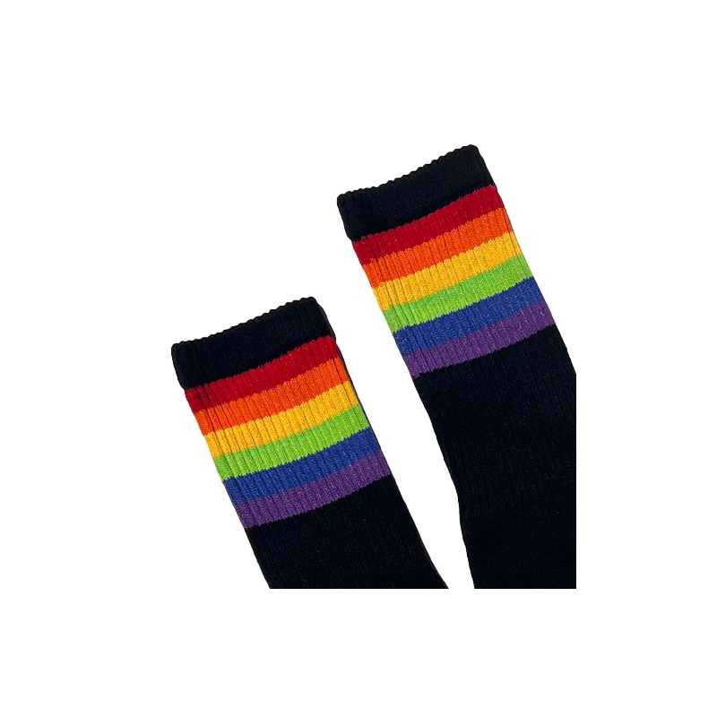 chaussettes noires pride gym rainbow 4