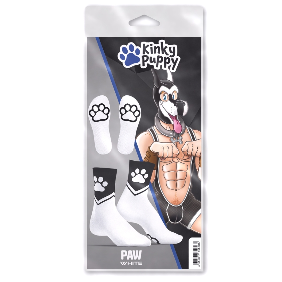 chaussettes paw kinky puppy blanches 3
