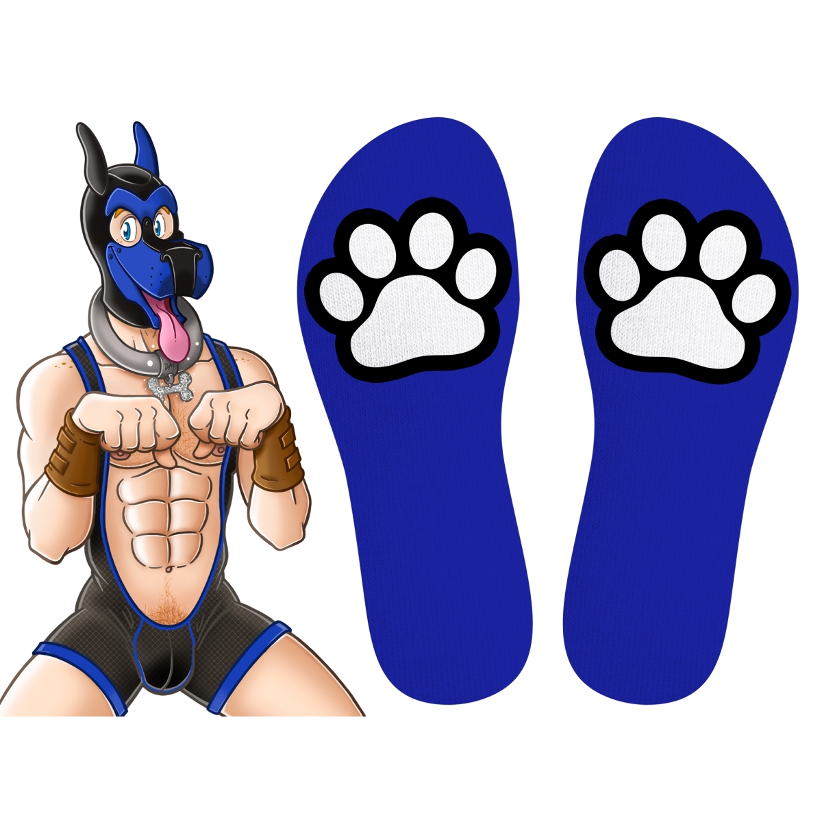 chaussettes paw kinky puppy bleues 2