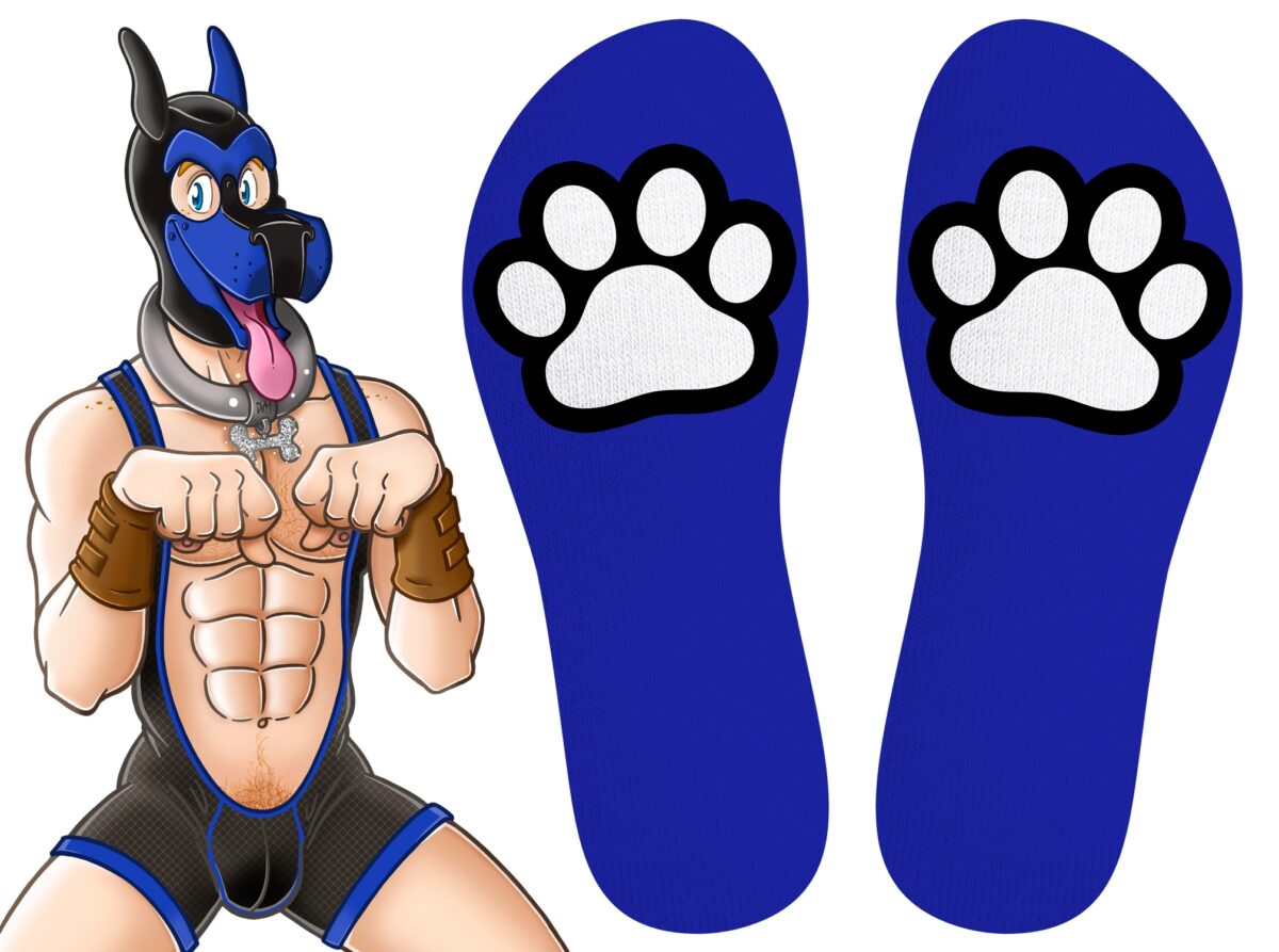 chaussettes paw kinky puppy bleues 2