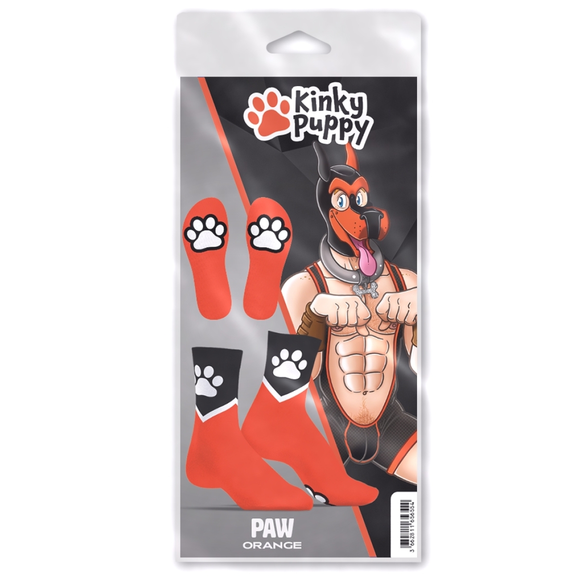 chaussettes paw kinky puppy orange 3