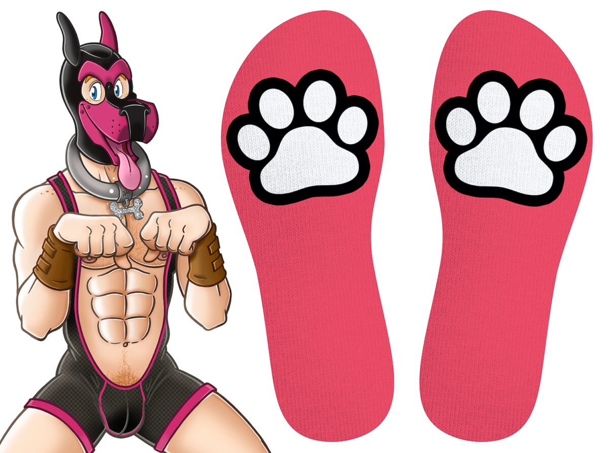 chaussettes paw kinky puppy roses 2
