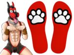 chaussettes paw kinky puppy rouges 2