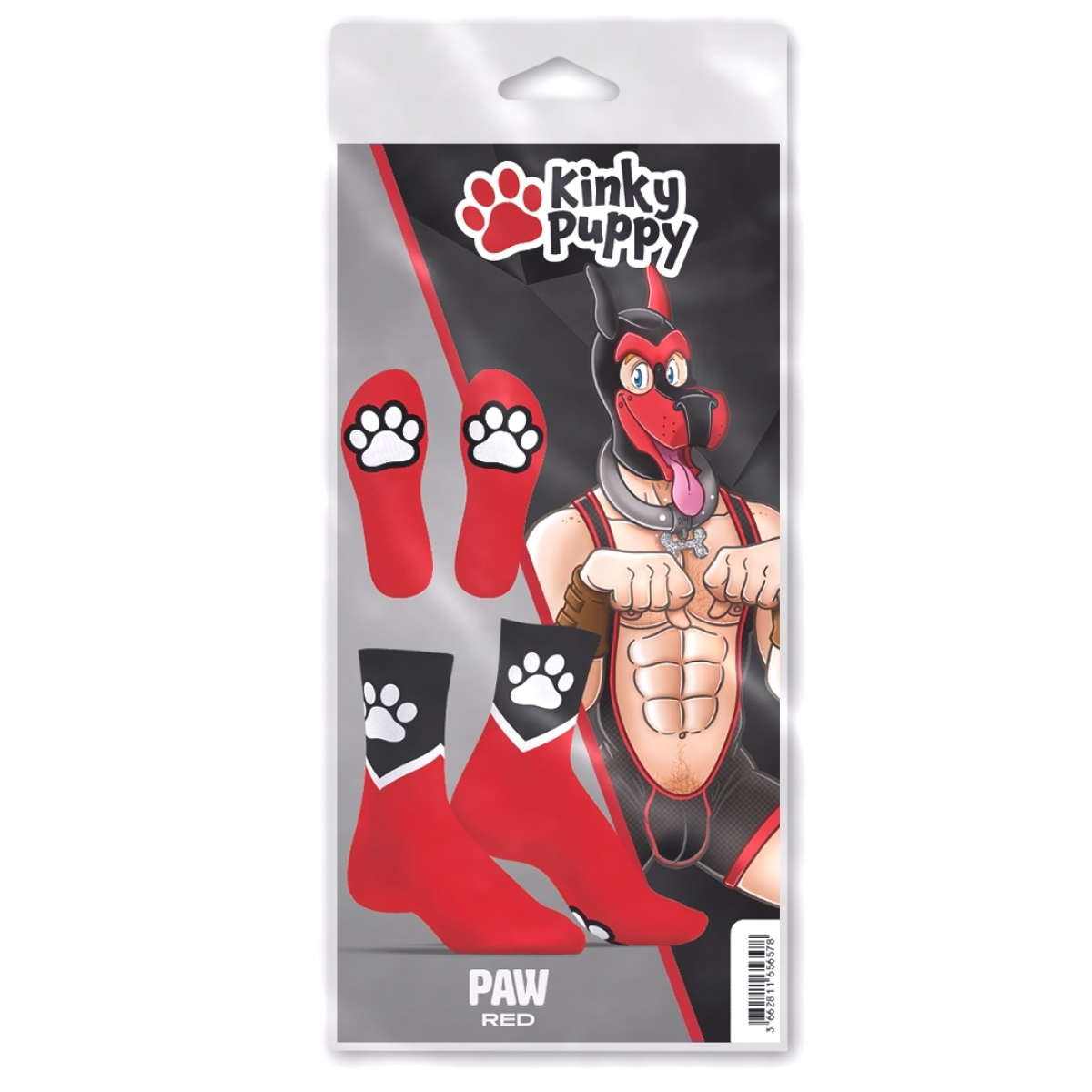 chaussettes paw kinky puppy rouges 3