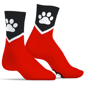 chaussettes paw kinky puppy rouges