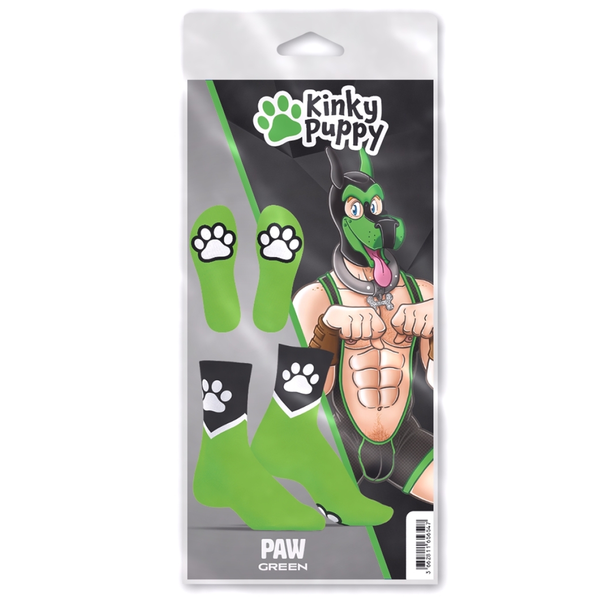 chaussettes paw kinky puppy vertes 3