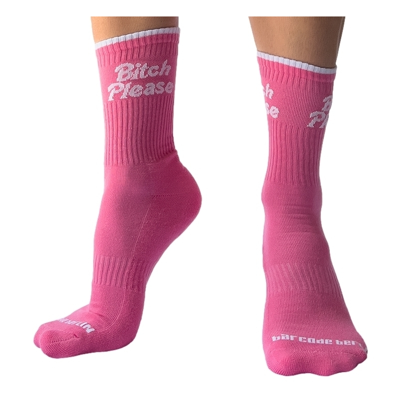 chaussettes roses bitch please barcode