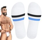 chaussettes suck university sneakxx blanc bleu 2