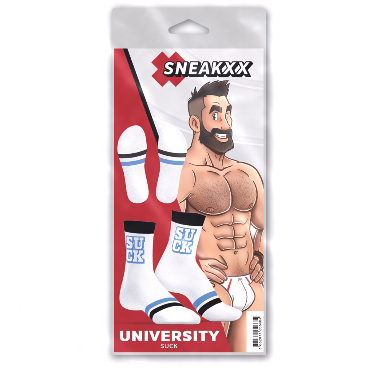 chaussettes suck university sneakxx blanc bleu 3