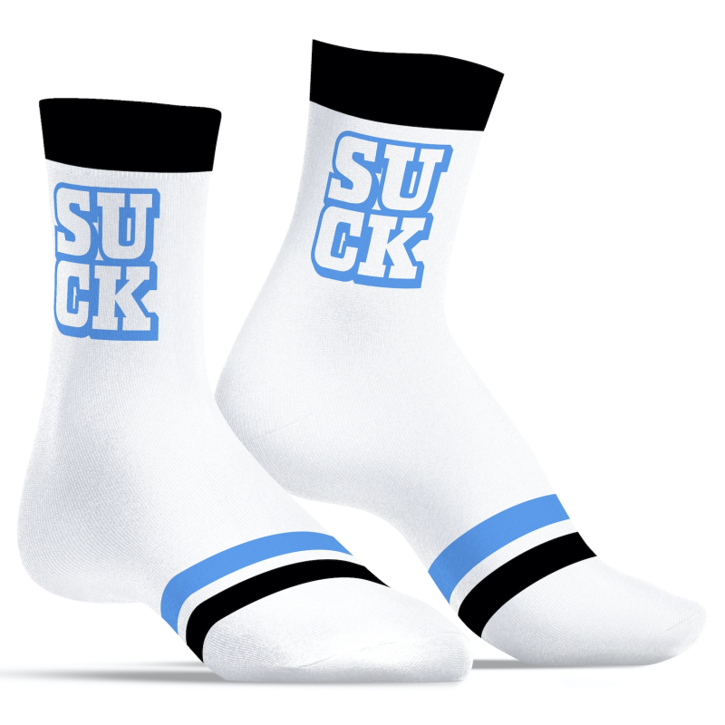 chaussettes suck university sneakxx blanc bleu