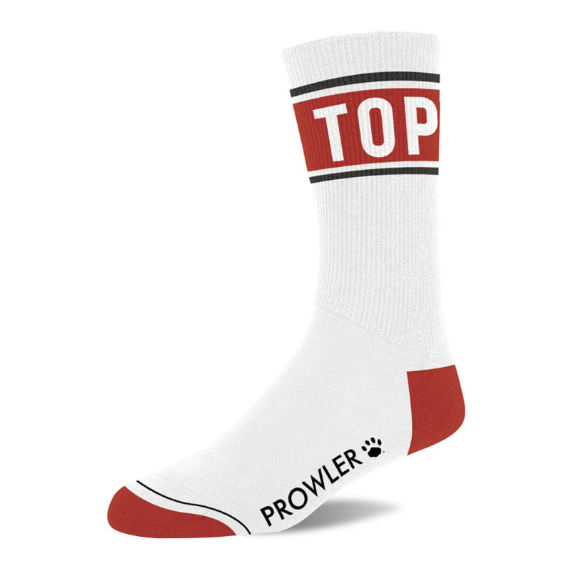 chaussettes top blanc rouge 1