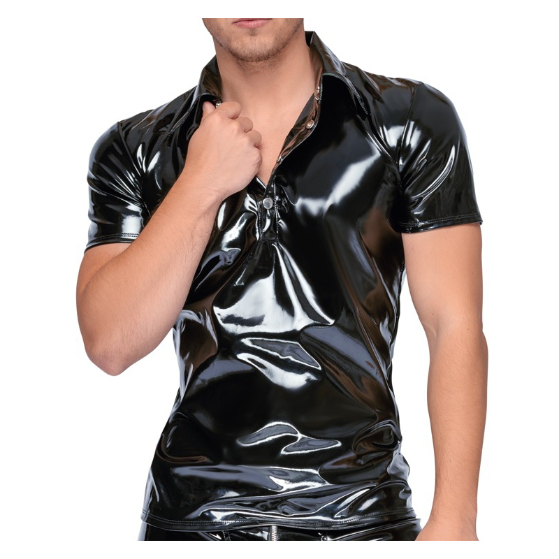 chemise vinyl polo noire 2