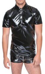 chemise vinyl polo noire 3