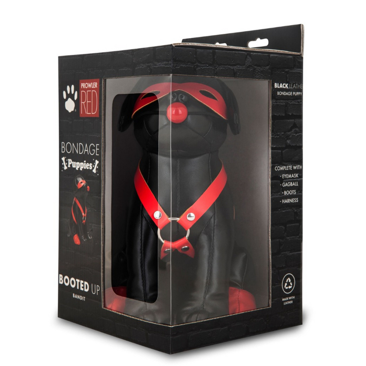 chien en simili bandit 24cm noir 1