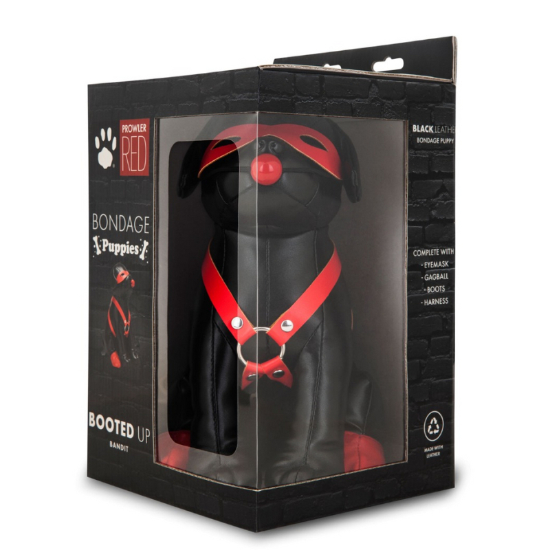 chien en simili bandit 24cm noir 1