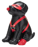 chien en simili bandit 24cm noir
