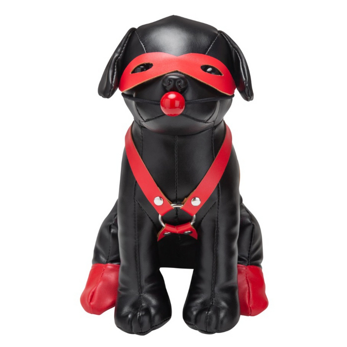 chien en simili bandit 24cm noir 2