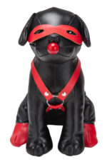 chien en simili bandit 24cm noir 2