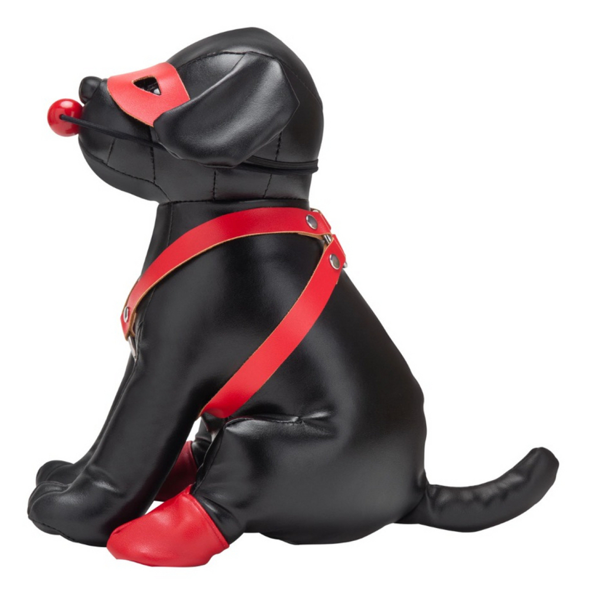 chien en simili bandit 24cm noir 3