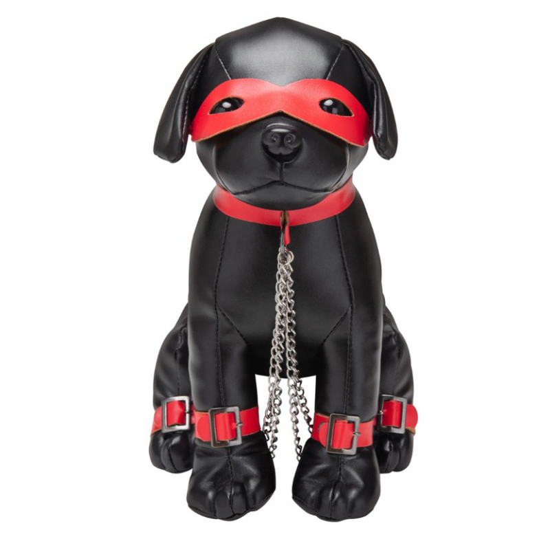 chien en simili captain chains 24cm noir 2