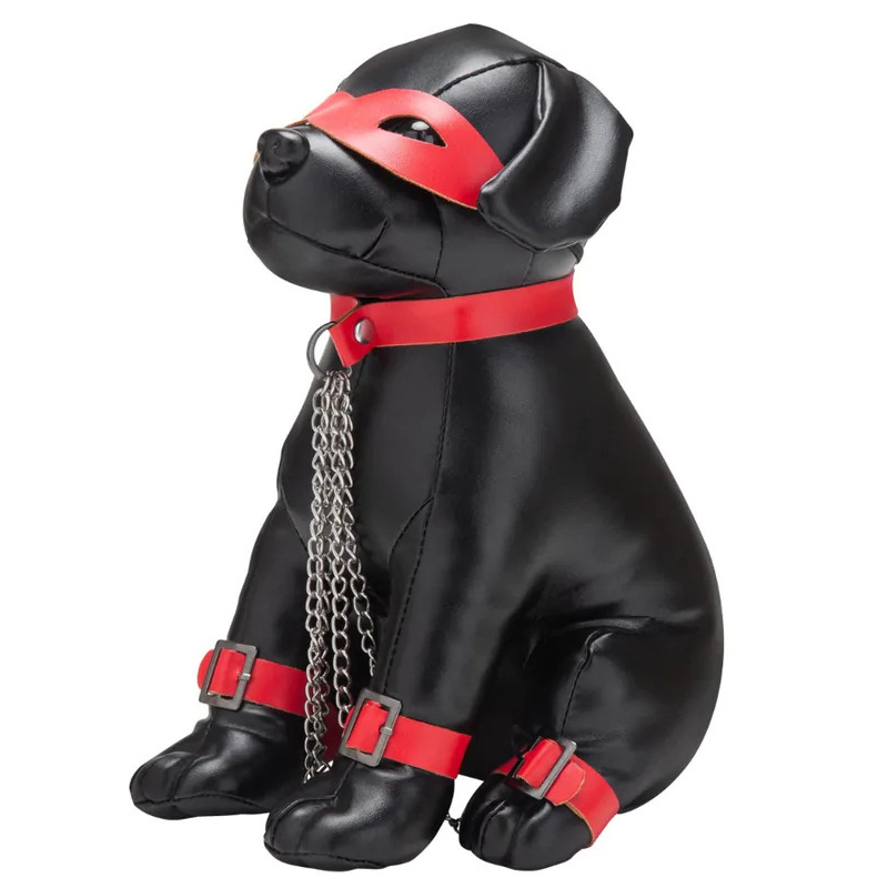 chien en simili captain chains 24cm noir