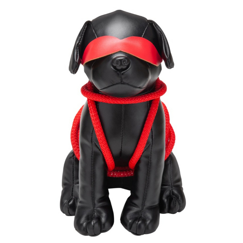 chien en simili rover 24cm noir 2