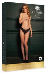 claire elastic lace brief with golden details black os 2