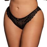 claire elastic lace brief with golden details black osx