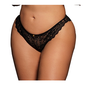 claire elastic lace brief with golden details black osx