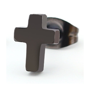 clou d oreille cross noir