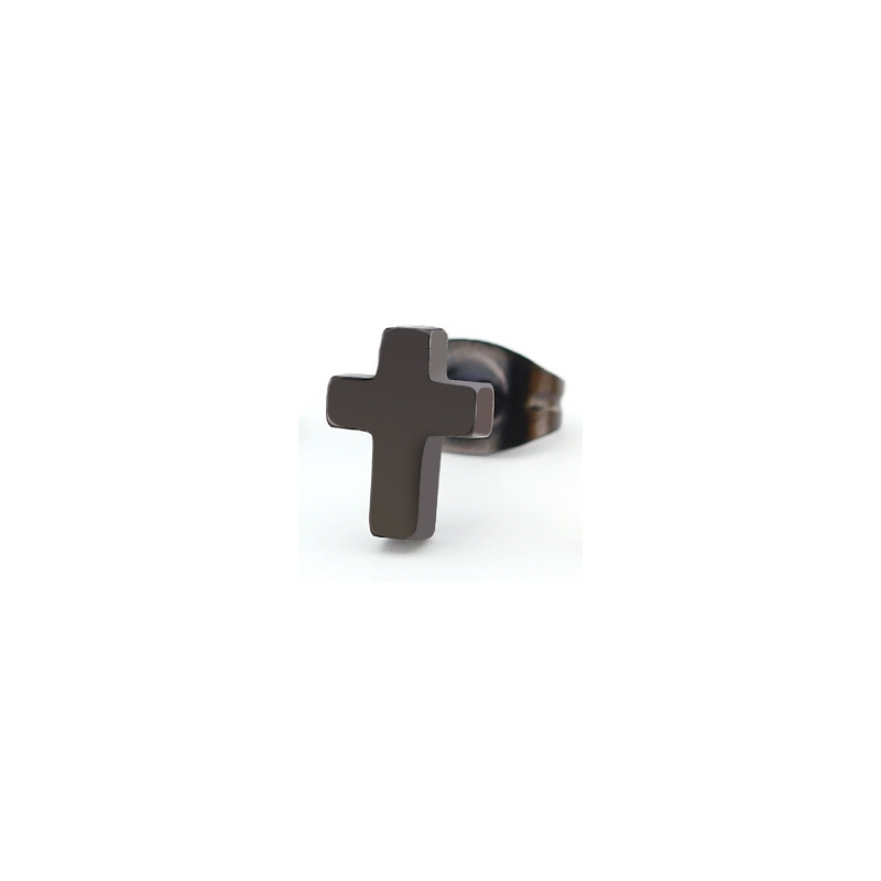 clou d oreille cross noir