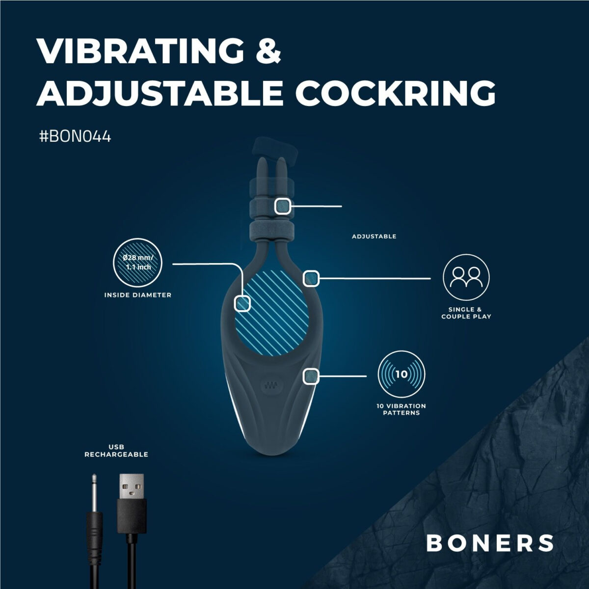 cockring ajustable vibrant adjust vibes 10 vibrations 10