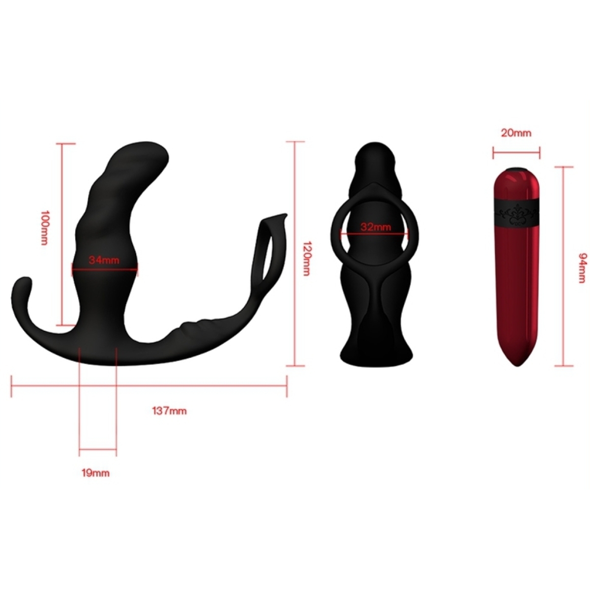 cockring et plug vibrant knight 10 x 35cm 6