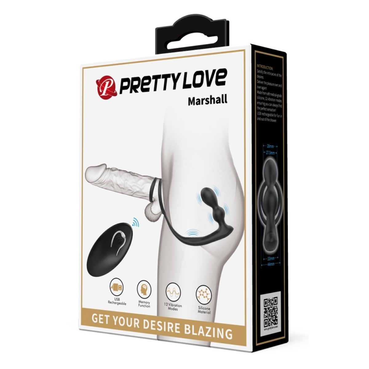 cockring plug marshall pretty love 75 x 27 cm noir 1