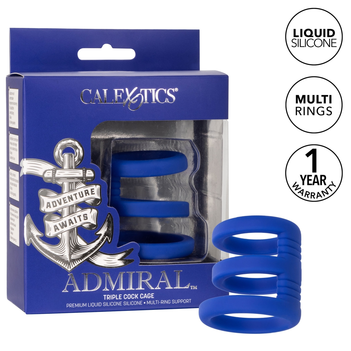 cockring triple cock cage admiral 32 37mm 4
