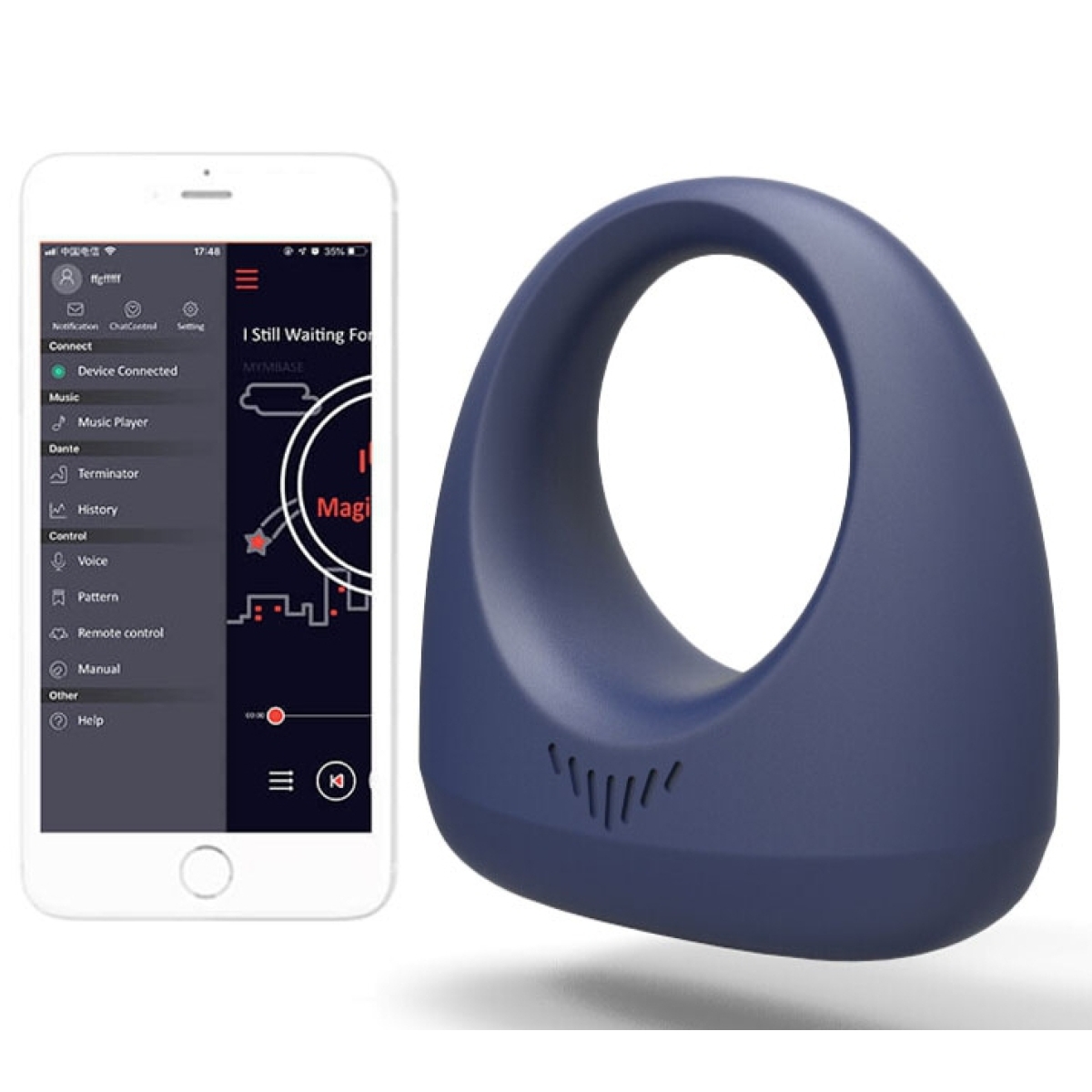 cockring vibrant controle a distance dante 28mm